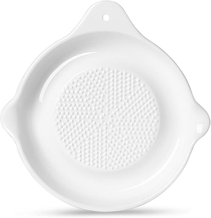 ONTUBE Ceramic Grater Plate for Ginger, Garlic, Onion (5.5" x 1 Pieces)