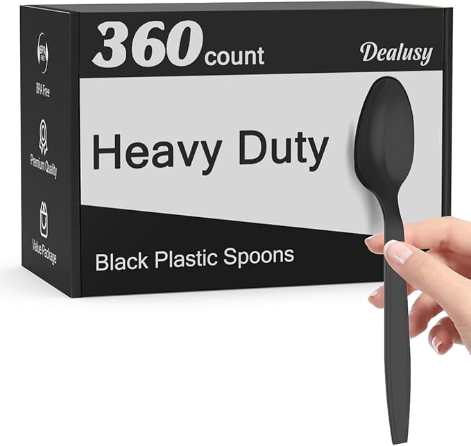 Dealusy 360 Count White Plastic Spoons Disposable