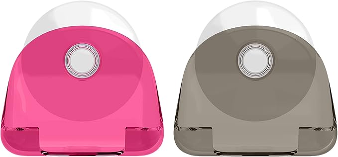 kwmobile 2x Razor Holder with Suction Cup - Self-Adhesive Shaver Wall Mount - Bathroom Organizer for Glass and Tiles - Black/Dark Pink/Transparent