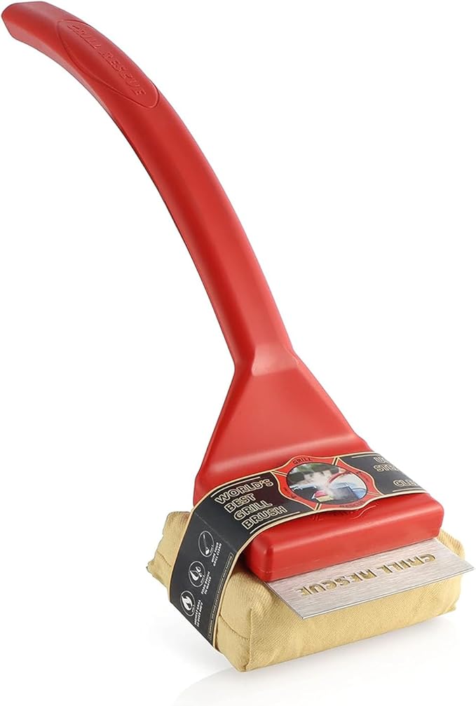 Grill Rescue BBQ Replaceable Cleaning Head, Bristle Free - Durable and Unique Grill Tools for Cast Iron or Stainless-Steel Grates, Barbecue Cleaner (Replaceable Head)