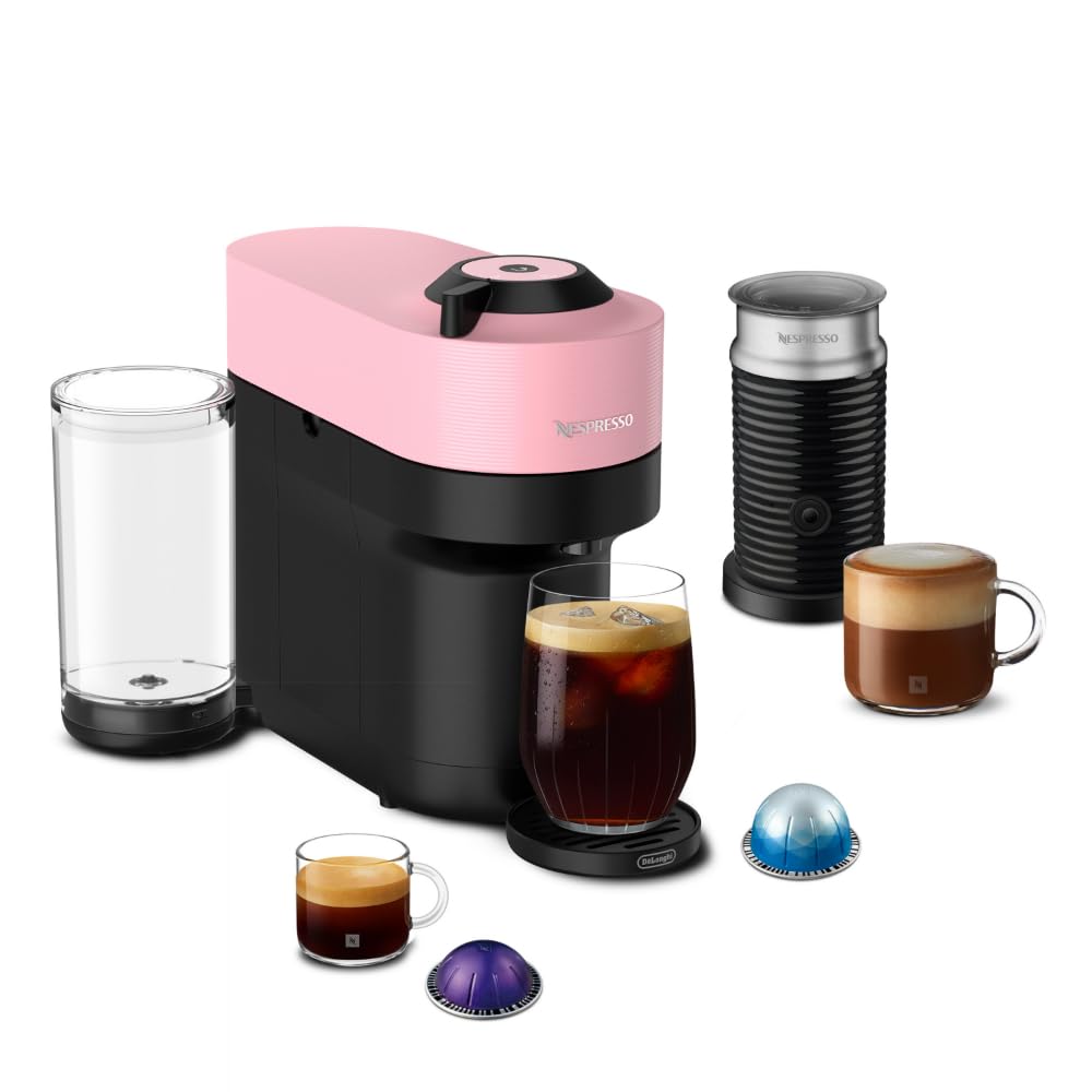 Nespresso Vertuo Pop+ Coffee Machine with Milk Frother, Pacific Blue