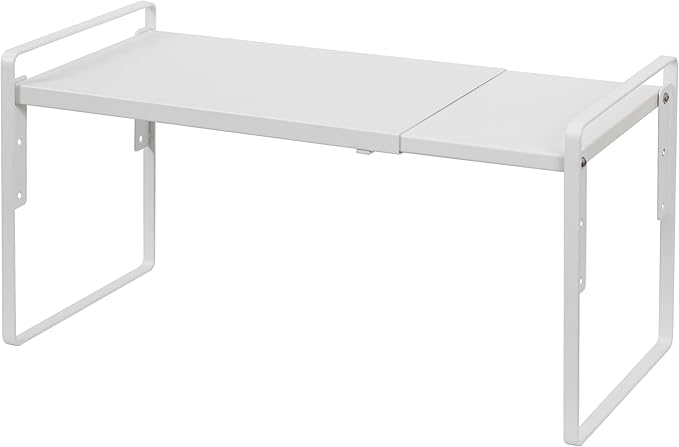 Nxconsu Cabinet Shelf Riser, Adjustable Cabinet Organizer, 10.3" Deep White