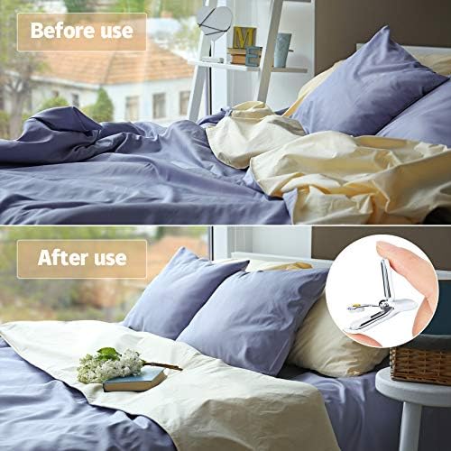 Patelai 12 Pieces Padded Comforter Clips White Duvet Clips Padded Blanket Fasteners to Secure Bedding for Preventing Comforters From Shifting Inside Duvet Cover Sweet Sleeping