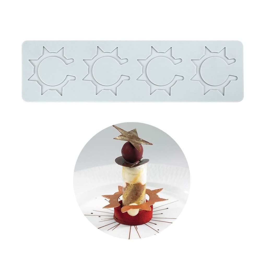 Silicone Molds 3D Hollow Leaf Chocolate Molds Honeycomb Bee Candy Mold Flower Pattern Fondant Mold Cake Topper Sugar Craft Decoration (H_Fish Bone_9.2 * 2.2 * 0.2inch)