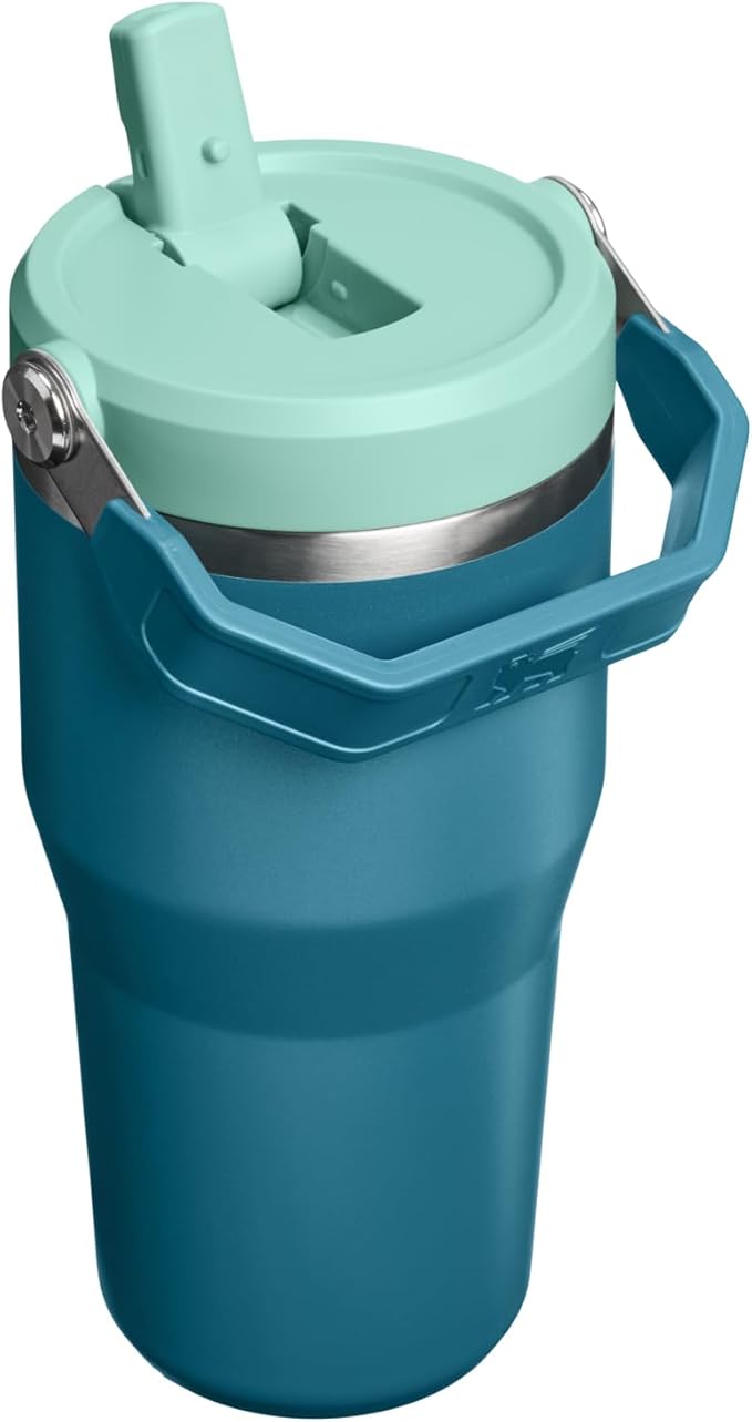 STANLEY IceFlow 2.0 Flip Straw Tumbler with Handle 30 oz | Twist On Lid and Flip Up Straw | Leak Resistant Water Bottle | Insulated Stainless Steel | BPA-Free | Coastal Teal