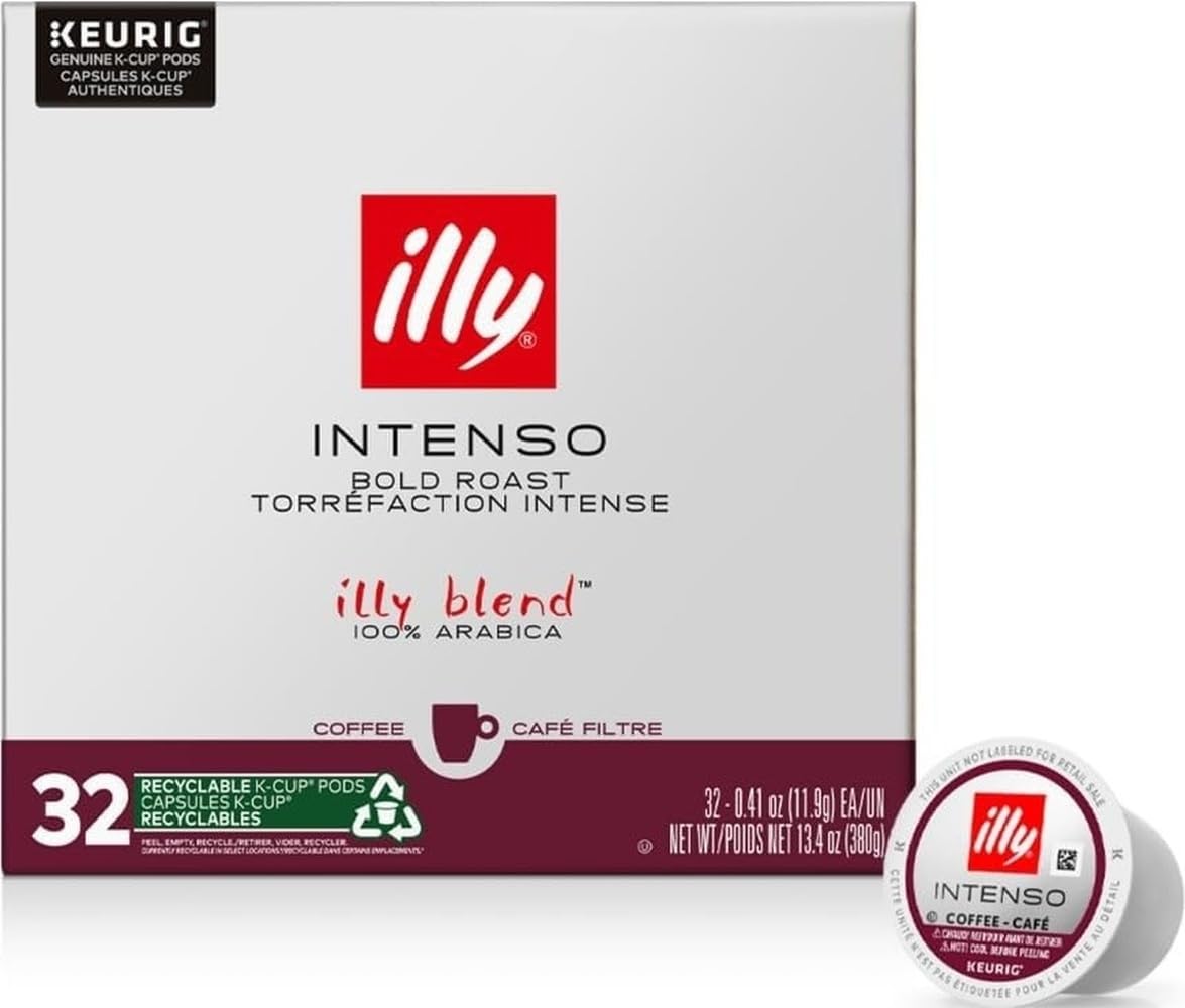 illy Coffee K Cup Pods, Intenso Dark Roast, 20 Count, 1 Pack