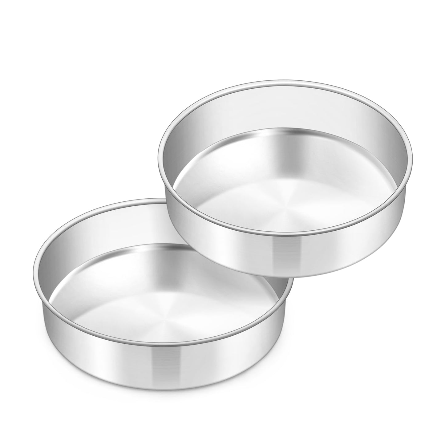 TeamFar 6 Inch Cake Pan, 2 Pcs Stainless Steel Round Tier Cake Pan Set