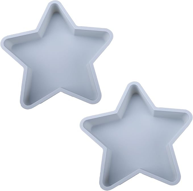 Velicber 2 Pcs Star Shaped Cake Pans 10 Inch Silicone Cake Molds, Nonstick