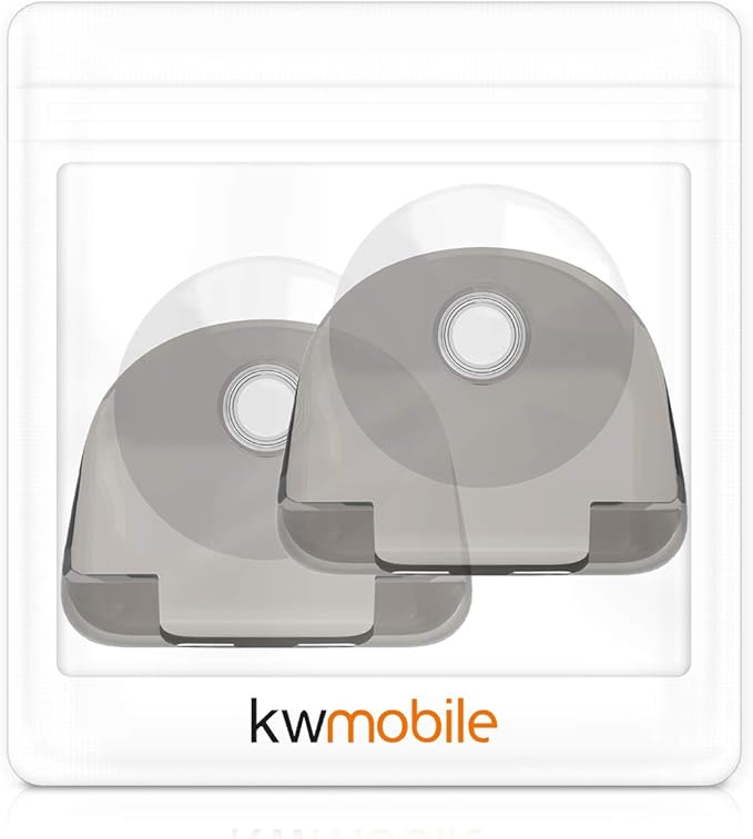 kwmobile 2x Razor Holder with Suction Cup - Self-Adhesive Shaver Wall Mount - Bathroom Organizer for Glass and Tiles - Black/Transparent