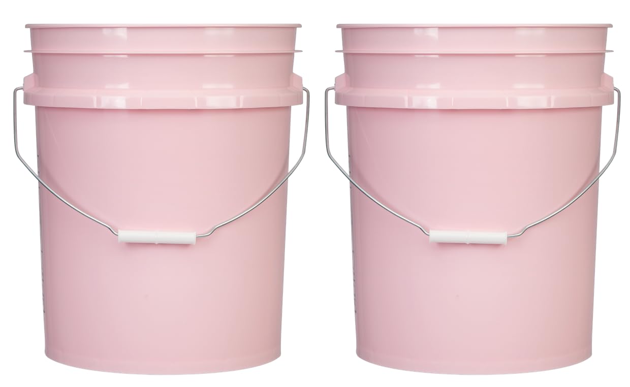 House Naturals 5 Gallon Premium HPDE Plastic Bucket - Made in USA Food Grade Container, BPA Free All Purpose Pail (5, Red)