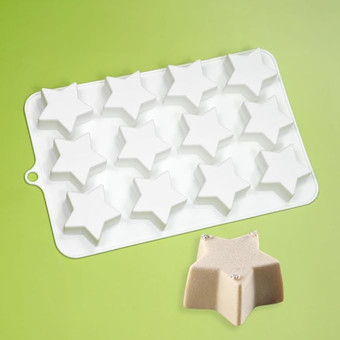mostsom Silicone Mold Savarin Chocolate Molds Star Mountain Mousse Cake Mold DIY Bakeware Molds (A_8.88x4.68x0.8 inch)