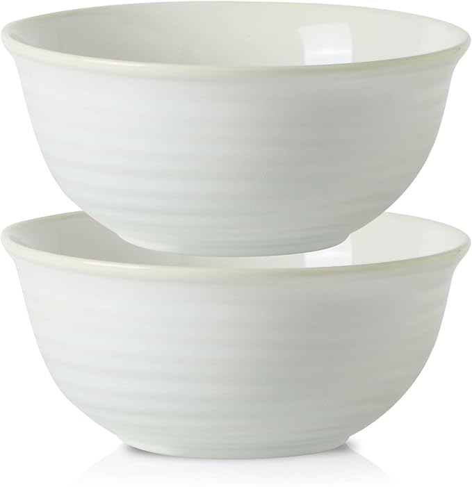 HASENSE Ceramic Mixing Bowls Set, 2.1/1.0/0.5 Qt, Handmade Salad Serving Bowls for Kitchen, Deep Nesting Dishes for Storage and Baking, Microwave Dishwasher Safe