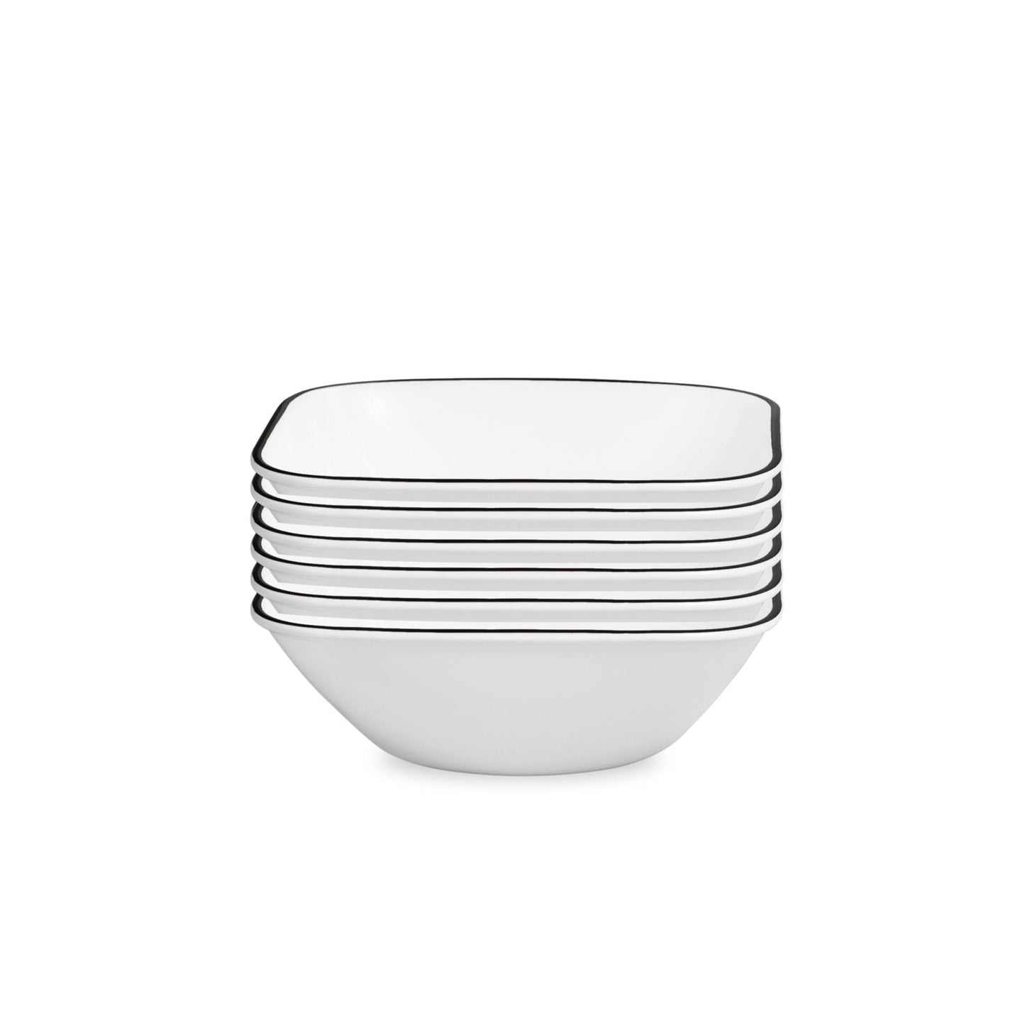 Corelle Square Simple Lines Dinner Plate Set, 6 Pack