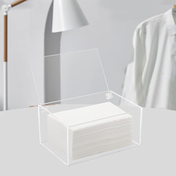 Acrylic Laundry Dryer Sheet Holder, Clear Dryer Sheets Container with Lid for Laundry Room, Clear