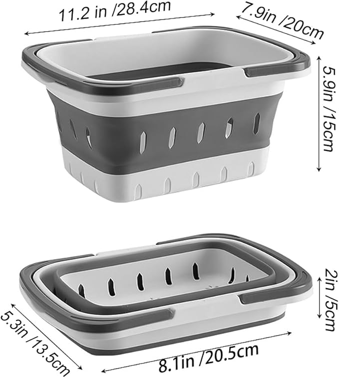 Portable Folding Plastic Bath Caddy with Handle, Perforated, Travel Bathroom Organizer for Bedroom, Bathroom, Shower, Dorm Room, Camping and RV Use (Blue, 1 pack)