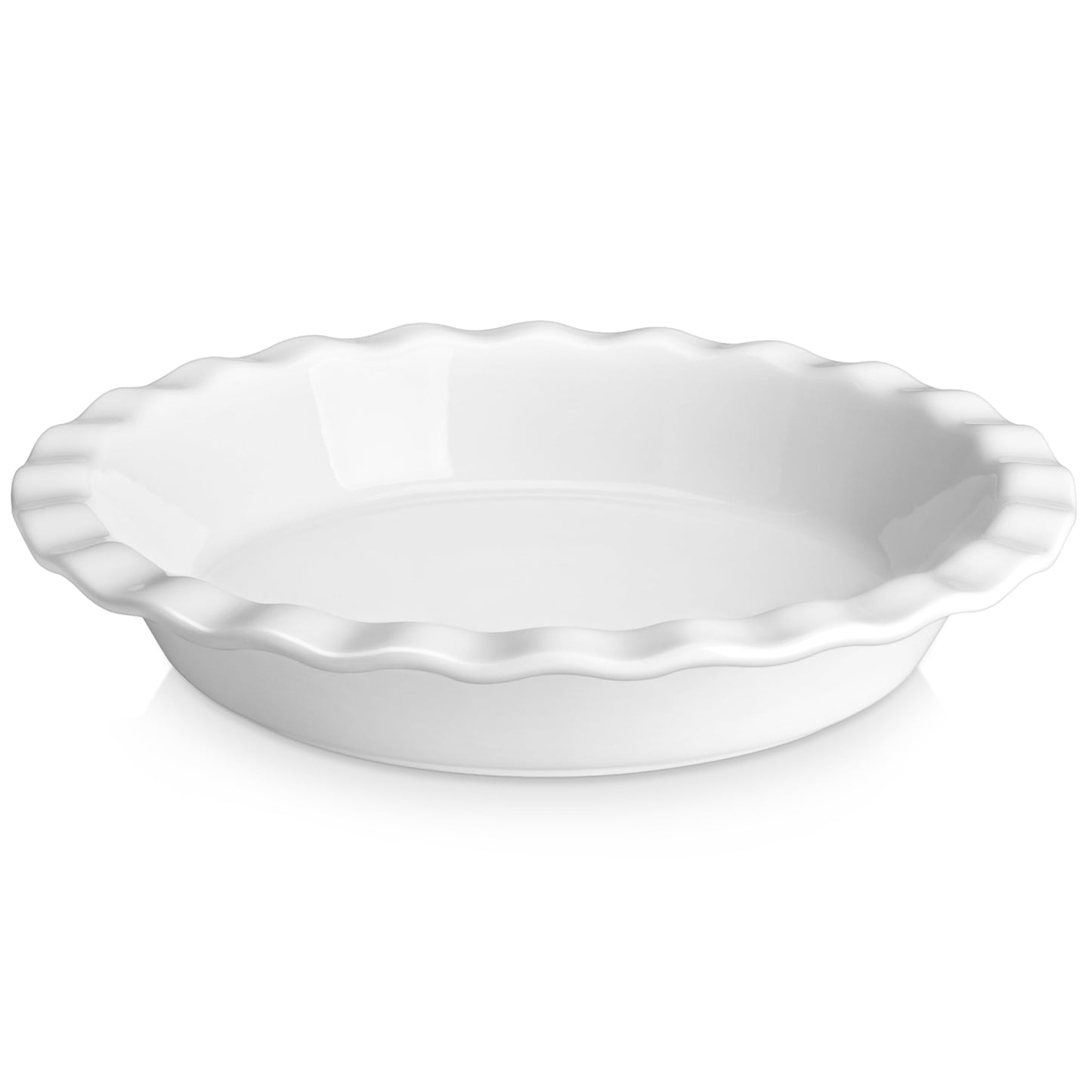 MALACASA 40 Oz Ceramic Pie Pan 9 Inch, Fluted Pie Dish for Quiche
