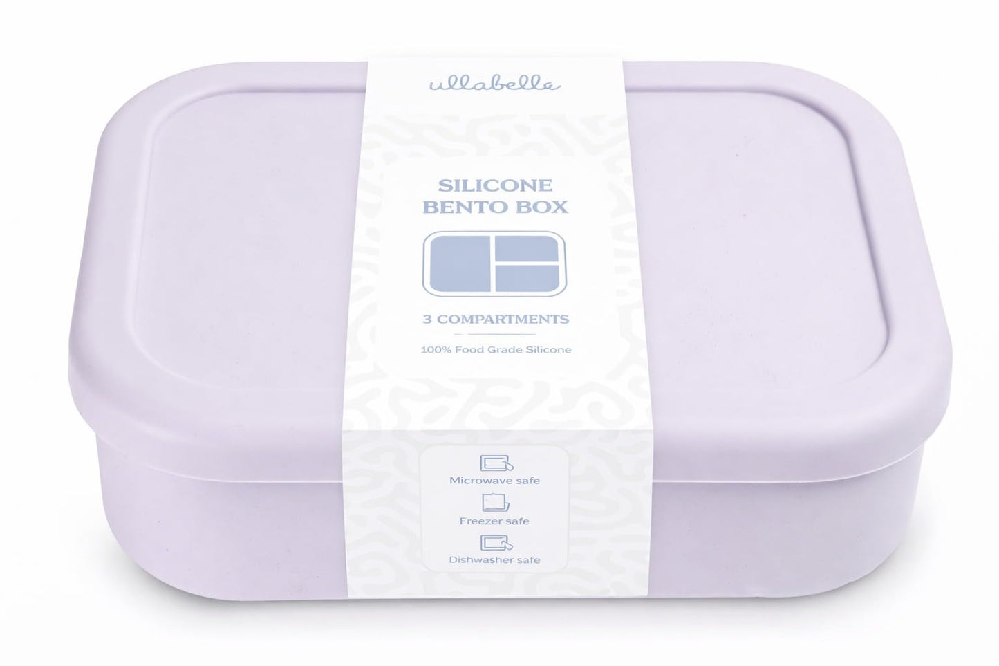 Ullabelle Kids Bento Box – 3 Compartments, Leakproof Lunch Box, BPA-Free Snack Container, Divided Lunch Box for Toddlers & Kids, Dishwasher Safe, Easy to Clean (Blue)