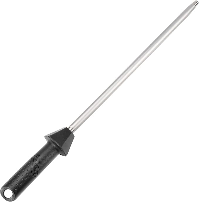 Sharpeak Total L.17.5-Inch/Rod L.12-Inch 3000-Grit Ceramic Sharpening Steel with Built-In Angle Guides and Anti-Breaking Cap, Sharpening Rod, Knife Steel, Ceramic Honing rod, Chaira Afilador Cuchillos