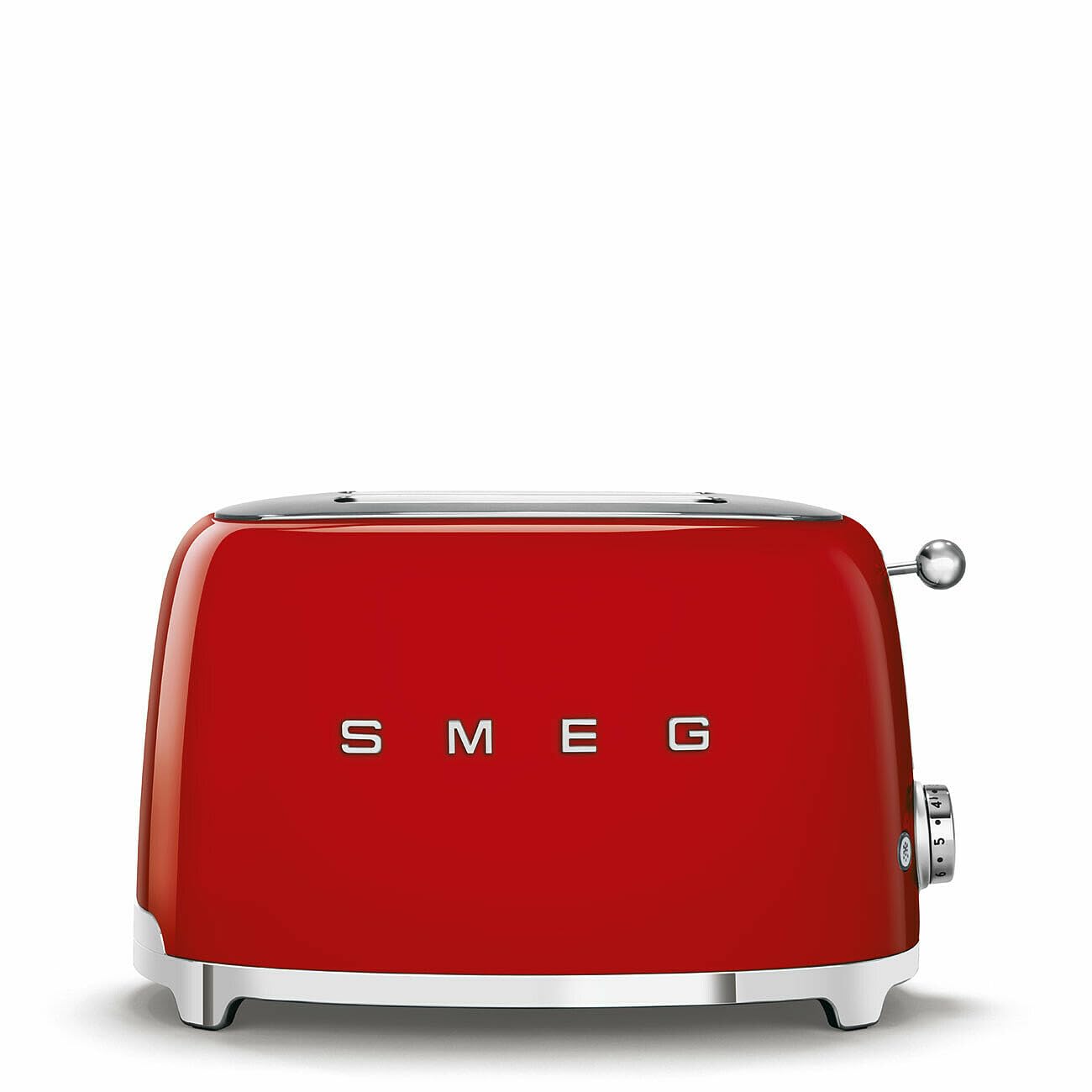 SMEG 2 Slice Toaster with 6 Presets and Defrost Function and Removable Crumb Tray TSF01RDUS, RED