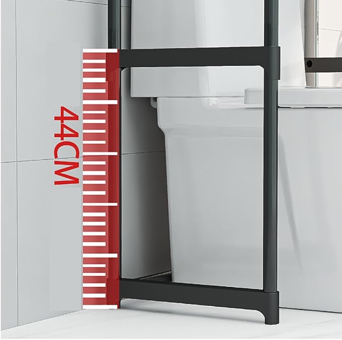 CuisinSmart 3-Tier Over The Toilet Storage, Metal Bathroom Shelve, Over Toilet Bathroom Organizer, Space Saver Bathrooms Shelve for Restroom Laundry Balcony, Black