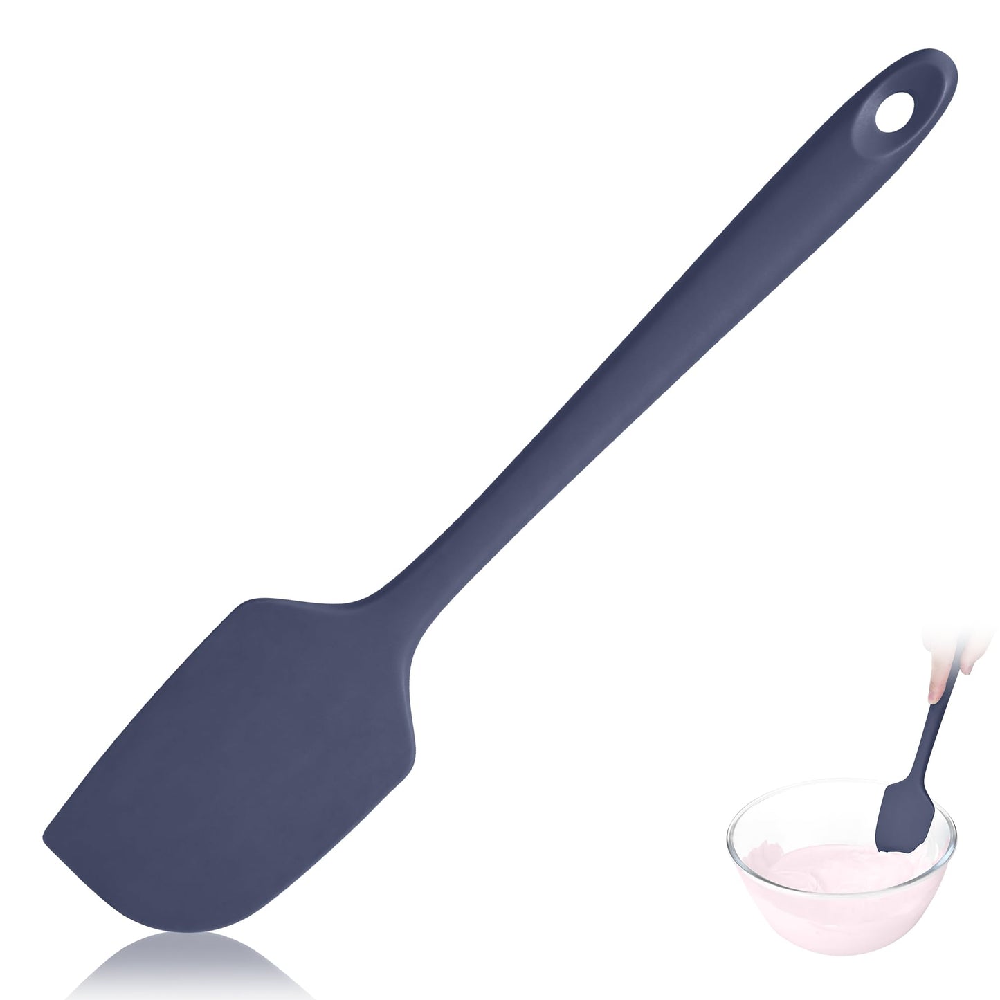 Lilybeam 600ºF Heat Resistant Silicone Spatula Spoonula Set of 2, Black
