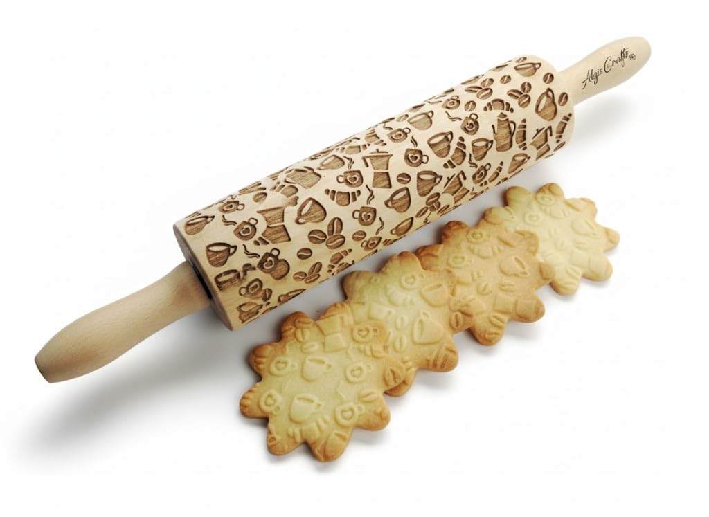 MELODY EMBOSSING ROLLING PIN with NOTES LASER ENGRAVED for EMBOSSED COOKIES GIFT FOR MUSICIAN