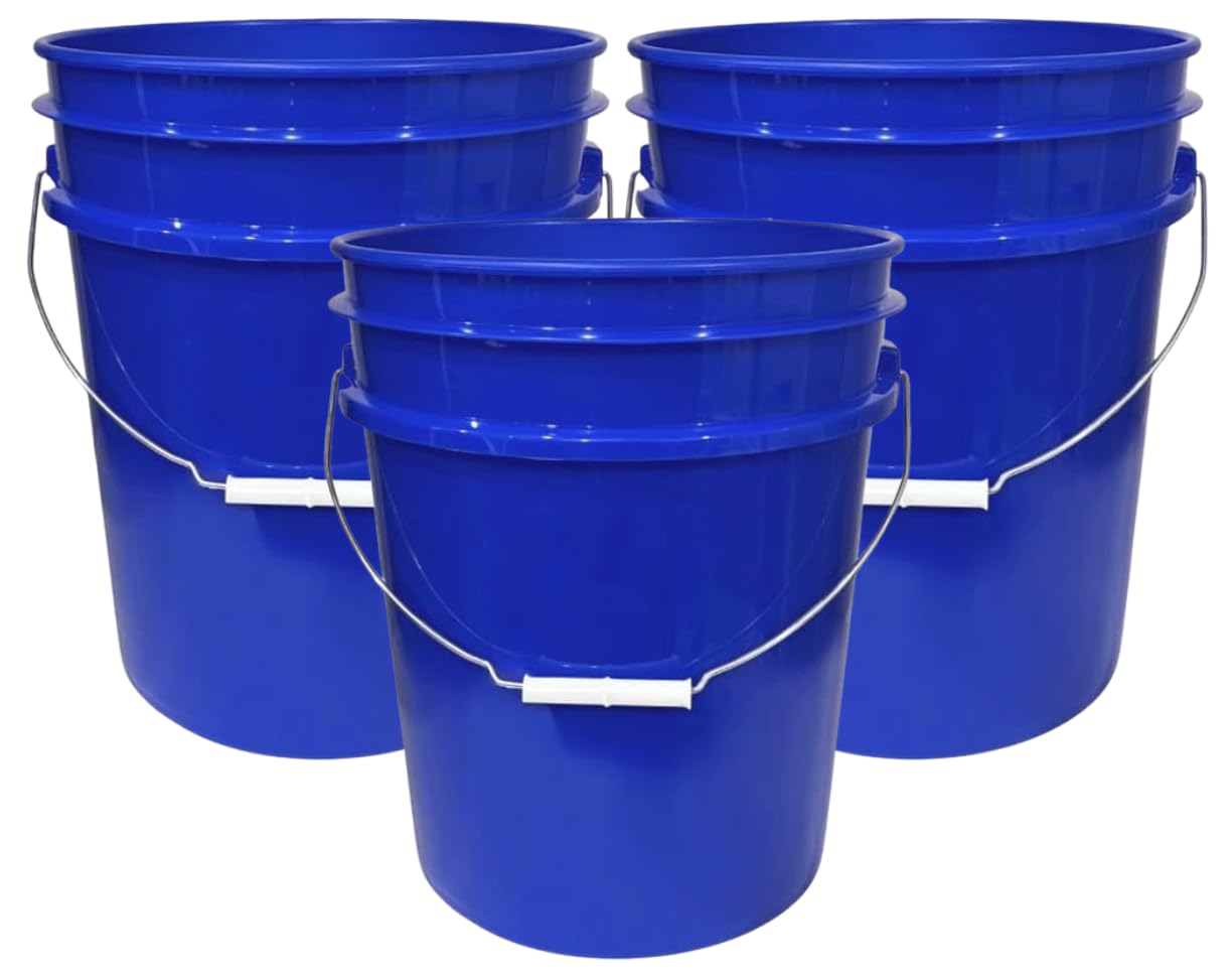 House Naturals 5 Gallon Premium HPDE Plastic Bucket - Made in USA Food Grade Container, BPA Free All Purpose Pail (5, Red)