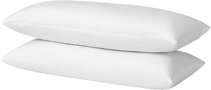 basic home Hotel-Style Goose Feather Down Euro Pillow Insert for Sofa & Bed - 100% Odorless & Plump Cushion Filler - 233TC Cotton with Inner Liner to Prevent Poking (30x30 Inch)