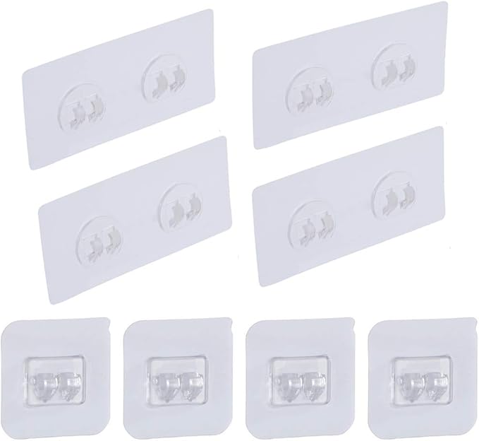 LAIGOO 8 Pcs Replacement Corner Shower Caddy Adhesive Hook Stickers, No Drilling Wall Hooks Adhesive Strips for Bathroom Shelves