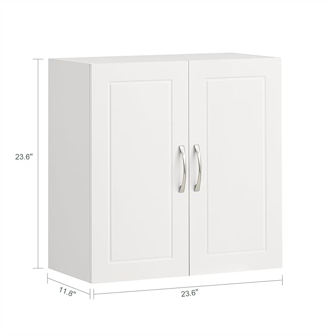Haotian Wall Cabinet Laundry Room, Medicine Cabinet for Bathroom Kitchen Garage, Wall Storage Cabinet with Adjustable Shelf, White FRG231-W