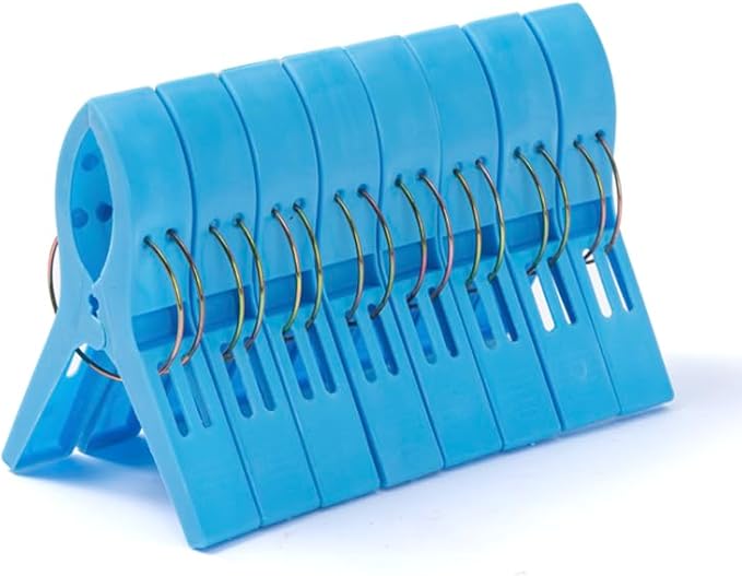 JABINCO Beach Towel Clips Chair Clips Towel Holder,Plastic Clothes Pegs Hanging Clip Clamps (Pack of 8)