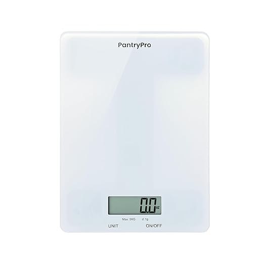 Stainless Steel Digital Kitchen Scale w. Bowl - for Food Coffee Lab - LCD Display gram Ounces lb:oz lb ml - 12 LBS/5.5 KG Capacity - Battery Included - Silver by The Display Guys