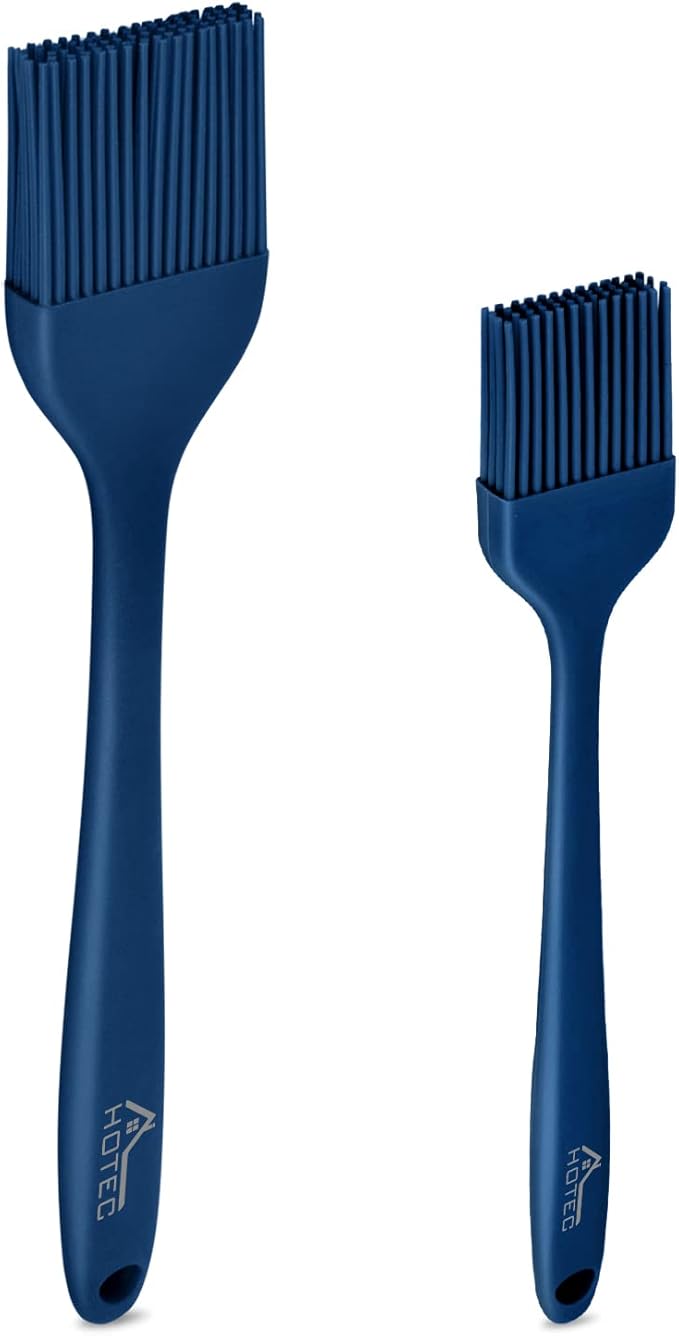 HOTEC Basting Brushes Silicone Heat Resistant Pastry Brushes Spread Oil Butter Sauce Marinades for BBQ Grill Barbecue Baking Kitchen Cooking BPA Free Dishwasher Safe (Grey 2)