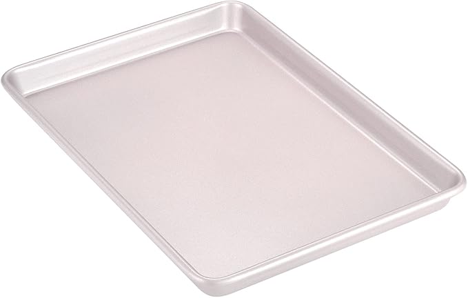 CHEFMADE 15-Inch Baking Sheet Pan, Non-Stick Carbon Steel Rimmed Cookie Sheet Pan for Oven Roasting Meat Bread Jelly Roll Battenberg Pizzas Pastries 10.6" x 15.6" x 1" (Champagne Gold)