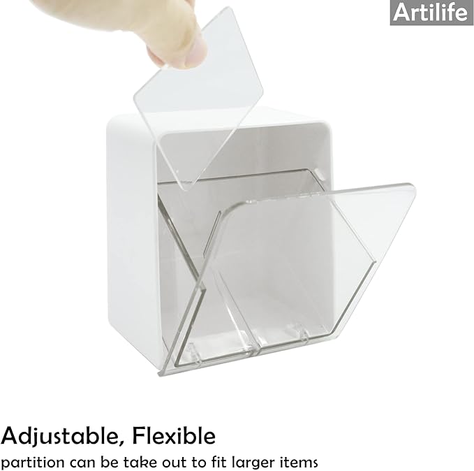 Artilife Bathroom Qtip Holder Canisters, Vanity Countertop Storage Organizer for Cotton Swabs, Rounds, Balls, 2 Pack
