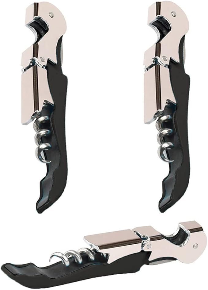 Professional Waiter Corkscrew Wine Openers Set(2PCS), Heavy Duty Stainless Steel Hinges Wine Key for Restaurant Waiters, Sommelier, Bartenders