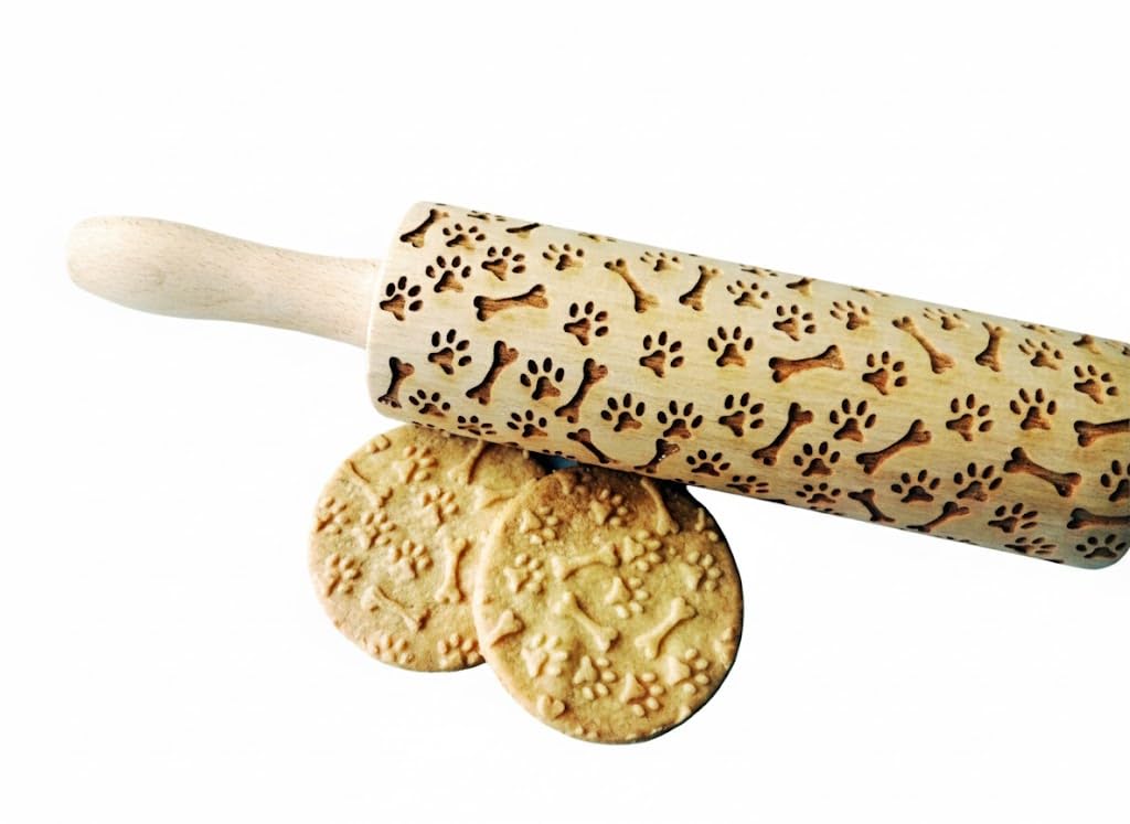 DINOSAURS EMBOSSING ROLLING PIN ENGRAVED with DINOSAURS for EMBOSSED COOKIES JURASSIC ANIMALS TYRANNOSAURUS REX