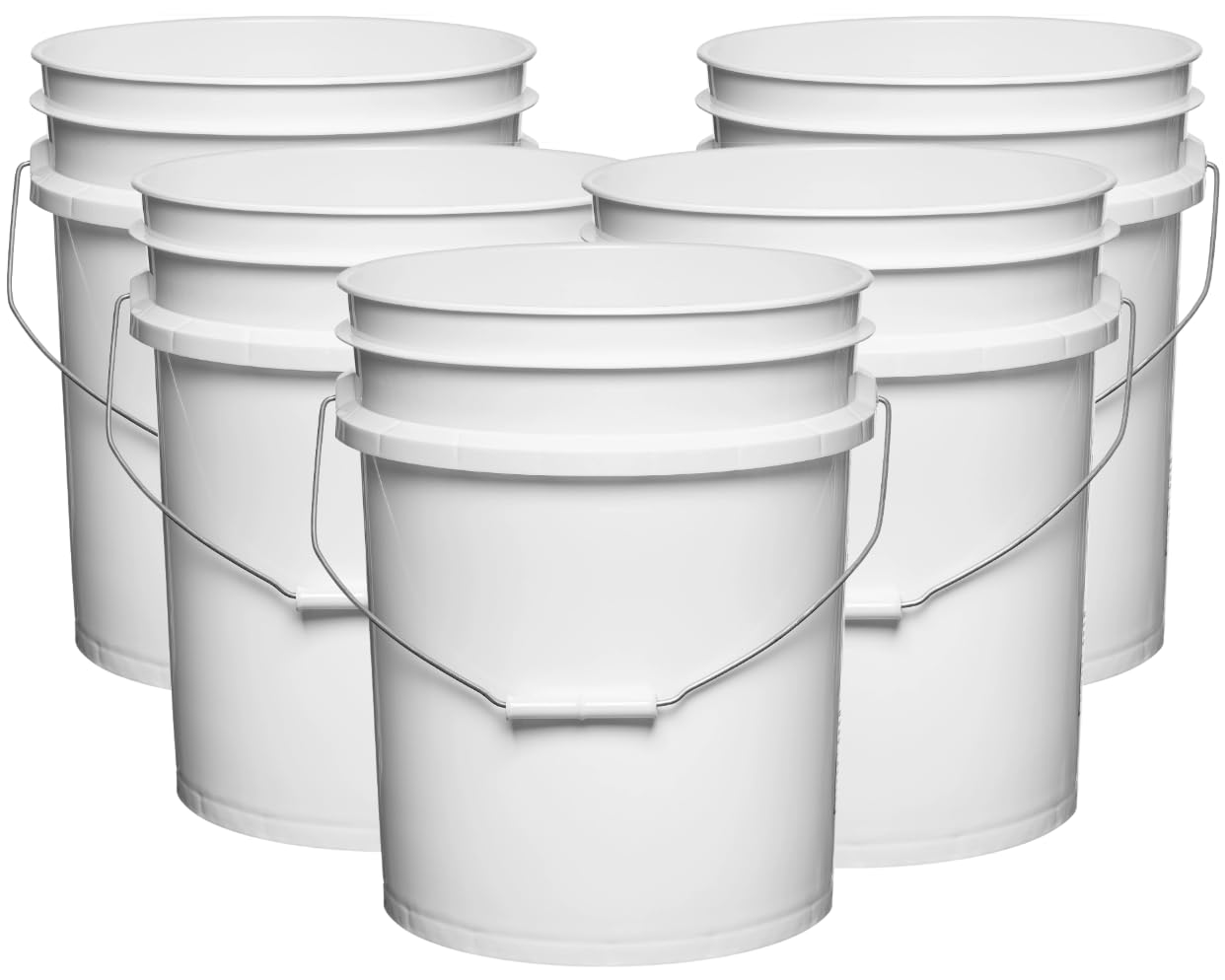 House Naturals 5 Gallon Premium HPDE Plastic Bucket - Made in USA Food Grade Container, BPA Free All Purpose Pail (5, Red)