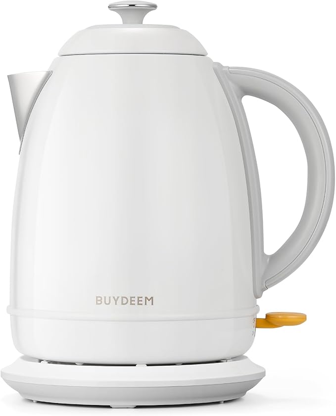 BUYDEEM K640 Electric Tea Kettle, Water Boiler, Retro Silver, 1.7 L