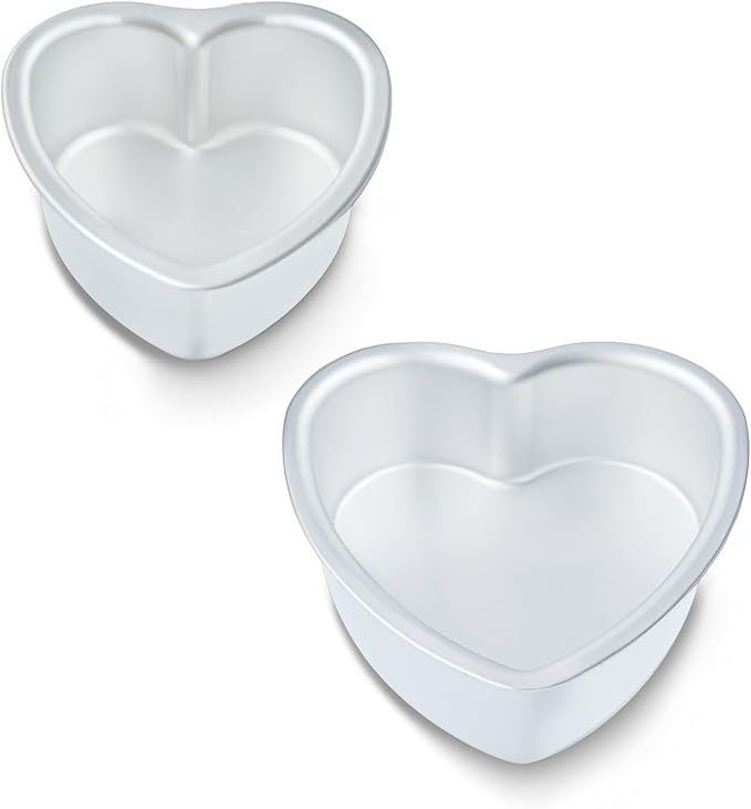 kefyixc 9 Inch Heart Shaped Cake Pan Set of 2, Aluminum,2 Inch Deep, Heat-Resistant Baking Cake Pan for Wedding, Party, Family Occasions, Chocolate, Bread. (9 x 2 Inch,Set of 2)