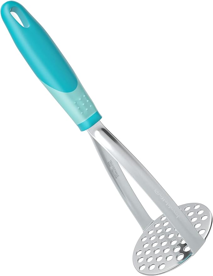 Joyoldelf Heavy Duty Potato Masher, Stainless Steel Integrated Masher Kitchen Tool & Food Masher/Potato Smasher with Non-slip Handle, Perfect for Bean, Vegetable, Fruits, Avocado, Meat