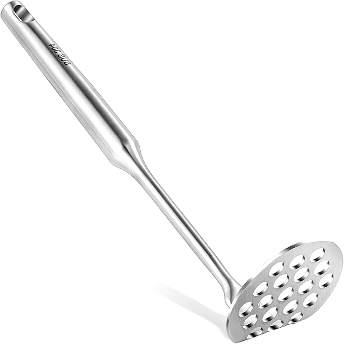 Potatoe Masher Stainless Steel - Heavy Duty Potato Mashed, Professional Integrated Masher for Avocado, Potatoes, Beans, Meat, Vegetables