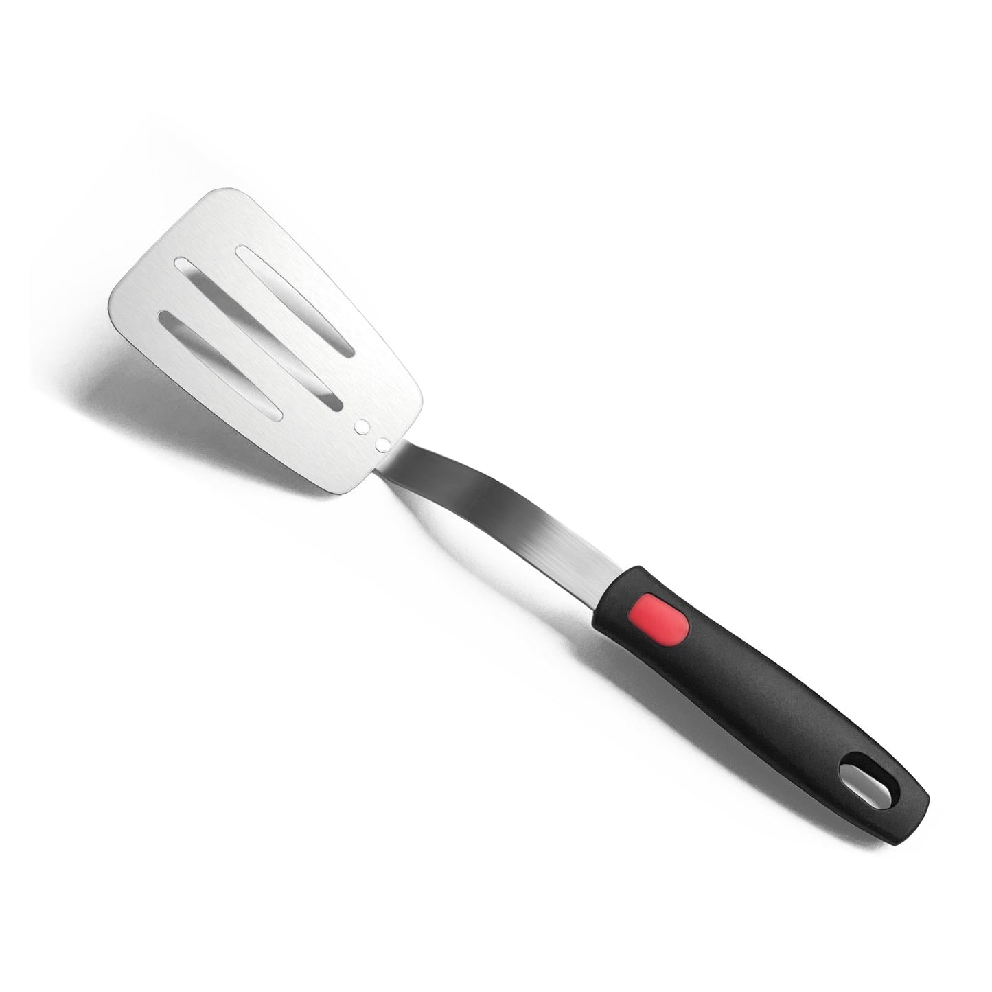 XiaoZu Stainless Steel Flexible Spatula, Thin Metal Turner, Small Slotted