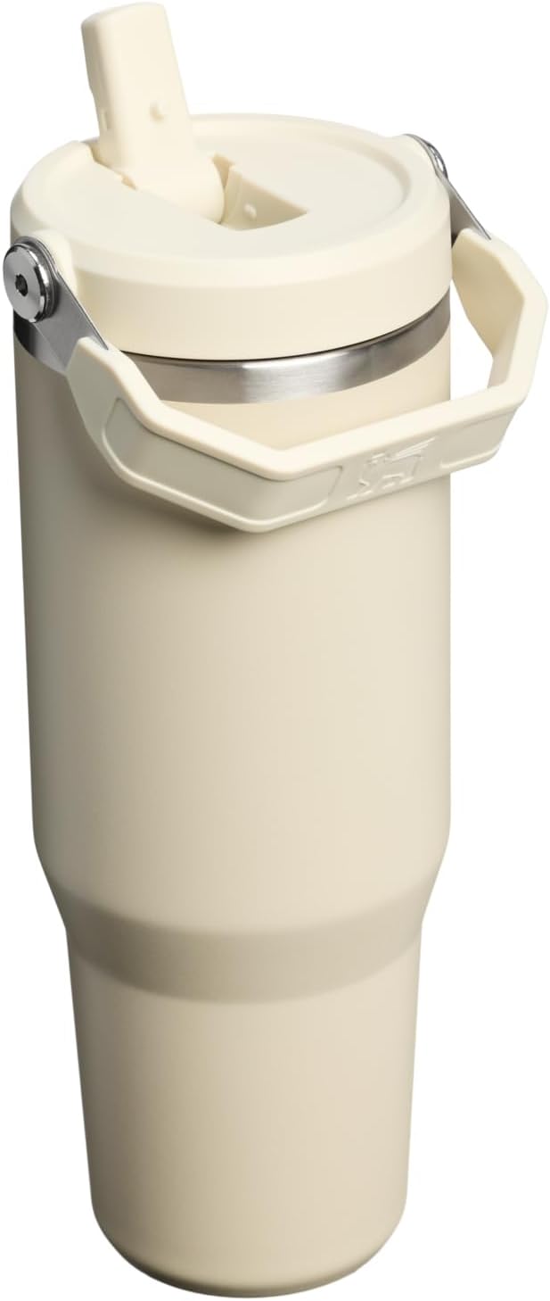 STANLEY IceFlow 2.0 Flip Straw Tumbler with Handle 30 oz | Twist On Lid and Flip Up Straw | Leak Resistant Water Bottle | Insulated Stainless Steel | BPA-Free | Exclusive Toasted Almond