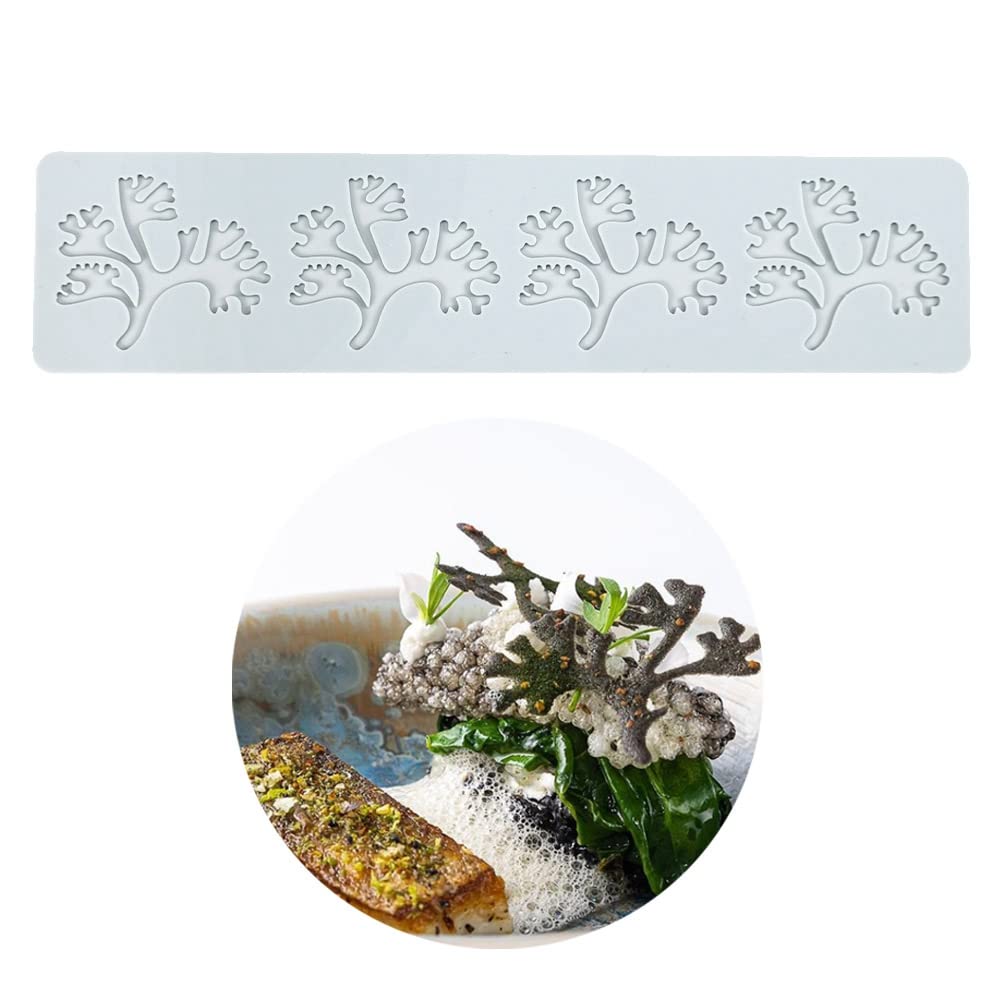 Silicone Molds 3D Hollow Leaf Chocolate Molds Honeycomb Bee Candy Mold Flower Pattern Fondant Mold Cake Topper Sugar Craft Decoration (H_Fish Bone_9.2 * 2.2 * 0.2inch)