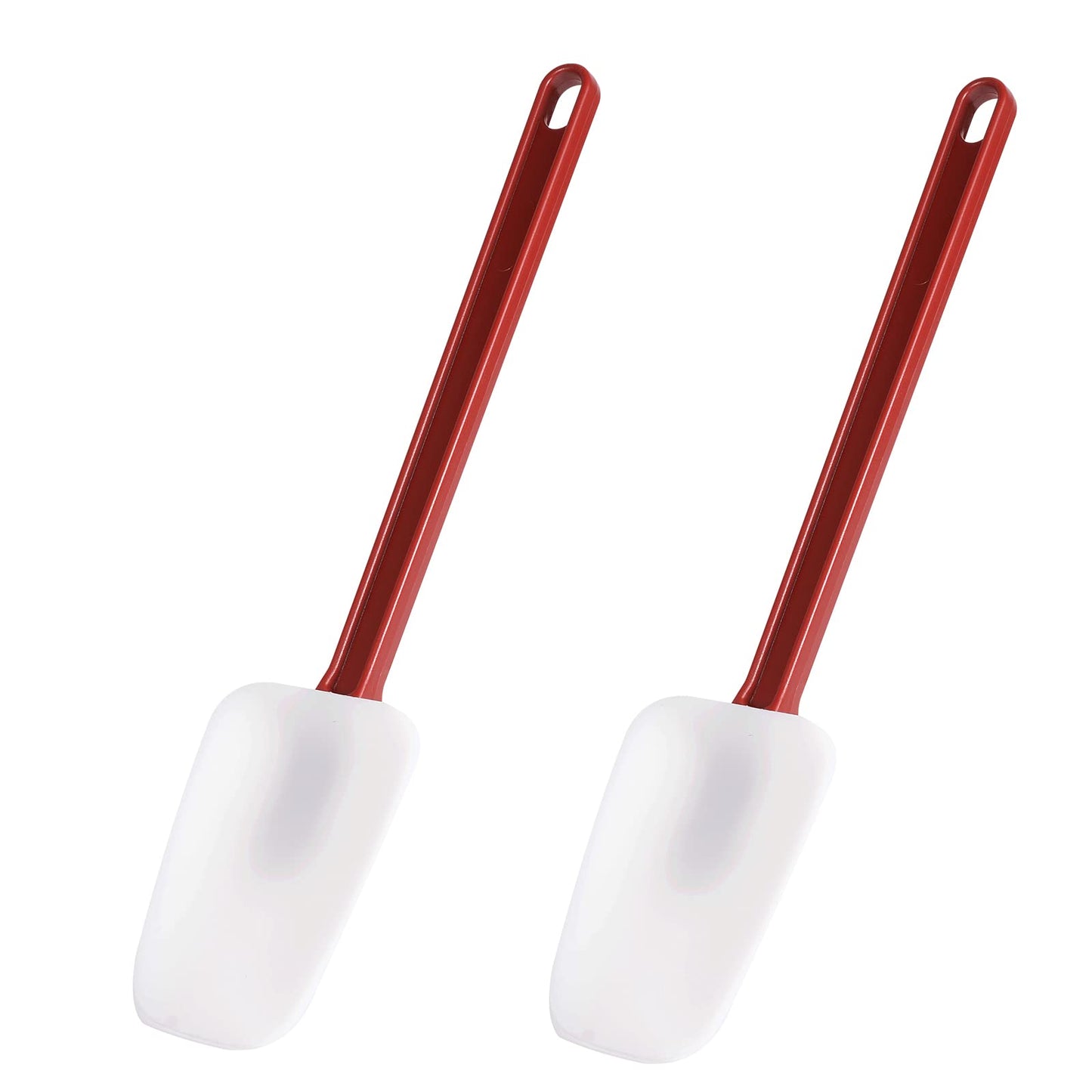 Commercial Grade Silicone Rubber Spatula Set, High Heat Spatula Scrapers 14 Inches, Commercial Spatula for Cooking, Rubber Spatula Set Resistant to 500℉ (2 Scrapers 14"/M)