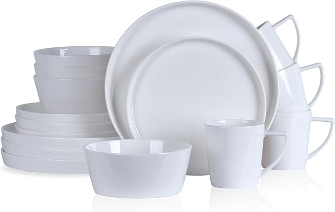 Stone Lain Madeline Formal Bone China Dinnerware Set 32 Piece Service for 8, White