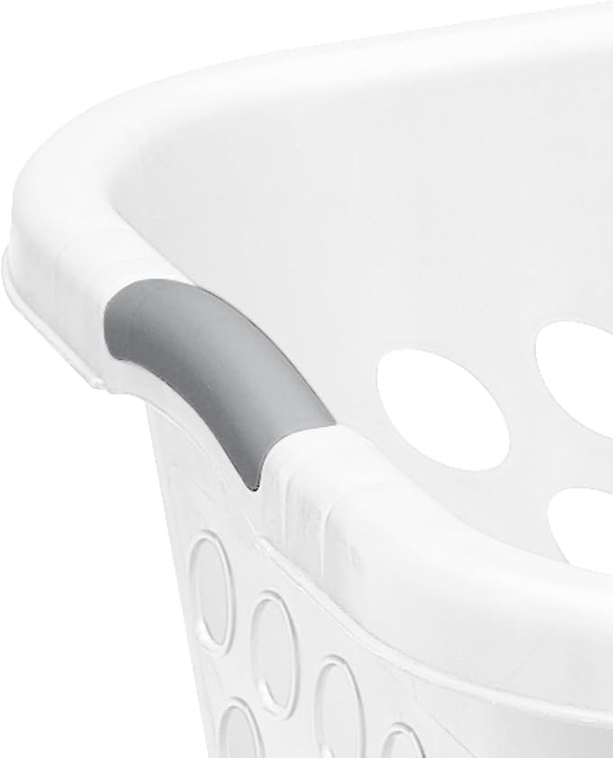 1.5 Storage Bushel Square Laundry Basket Plastic, Laundry Hamper White