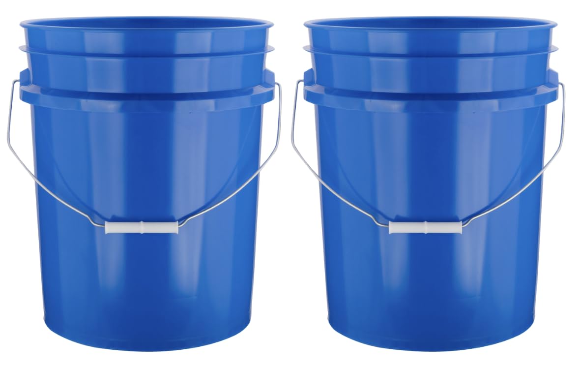 House Naturals 5 Gallon Premium HPDE Plastic Bucket - Made in USA Food Grade Container, BPA Free All Purpose Pail (5, Red)