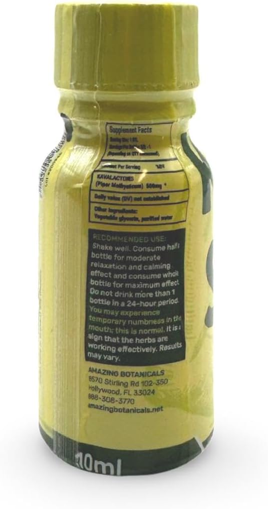 KAVA Shot - 500mg Kavalactones - Original Flavor - Dietary Supplement - 10ml